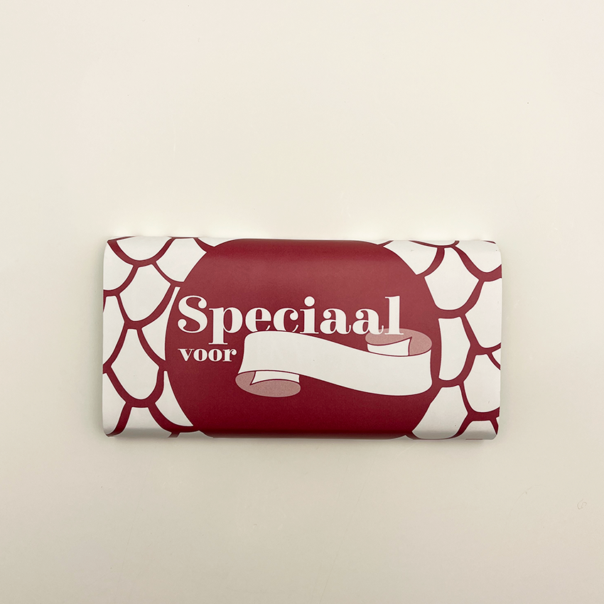 chocoladereep met wikkel, spciaal voor, zelf naam invullen